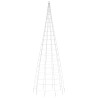 Sapin de Noël à LED sur mât de drapeau 550 LED blanc 300 cm 