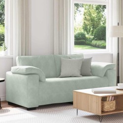 Canapé causeuse gris clair 140 cm velours 