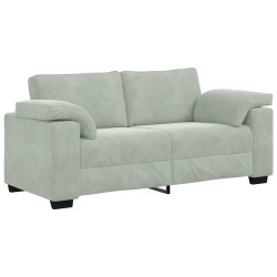 Canapé causeuse gris clair 140 cm velours 