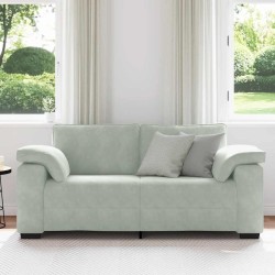 Canapé causeuse gris clair 140 cm velours 