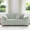 Canapé causeuse gris clair 140 cm velours 