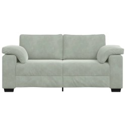 Canapé causeuse gris clair 140 cm velours 