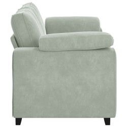 Canapé causeuse gris clair 140 cm velours 