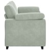 Canapé causeuse gris clair 140 cm velours 