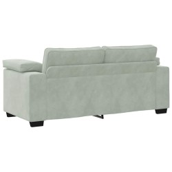 Canapé causeuse gris clair 140 cm velours 