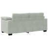 Canapé causeuse gris clair 140 cm velours 