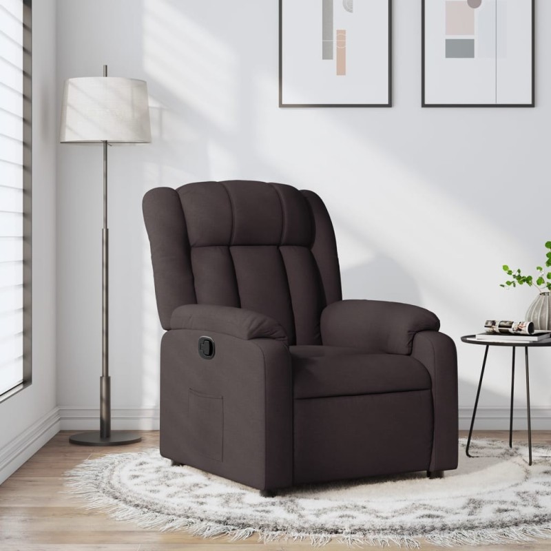 Fauteuil inclinable Marron foncé Tissu 