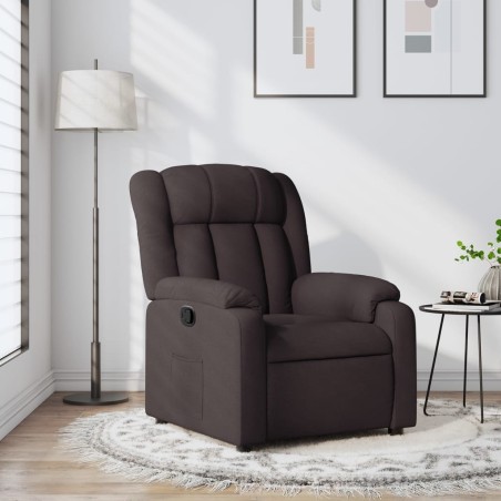 Fauteuil inclinable Marron foncé Tissu 