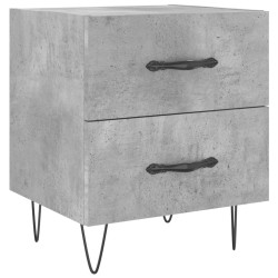 Table de chevet gris béton 40x35x47,5 cm bois d’ingénierie 