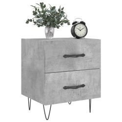 Table de chevet gris béton 40x35x47,5 cm bois d’ingénierie 