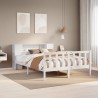 Lit bibliothèque sans matelas blanc 120x190 cm bois pin massif 