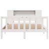 Lit bibliothèque sans matelas blanc 120x190 cm bois pin massif 