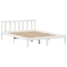 Lit bibliothèque sans matelas blanc 120x190 cm bois pin massif 
