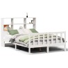 Lit bibliothèque sans matelas blanc 120x200 cm bois pin massif 