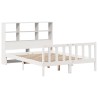 Lit bibliothèque sans matelas blanc 120x200 cm bois pin massif 