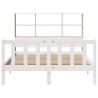 Lit bibliothèque sans matelas blanc 120x200 cm bois pin massif 