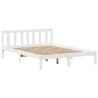 Lit bibliothèque sans matelas blanc 120x200 cm bois pin massif 
