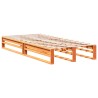 Lit bibliothèque sans matelas cire marron 90x200 cm pin massif 