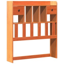 Lit bibliothèque sans matelas cire marron 90x200 cm pin massif 