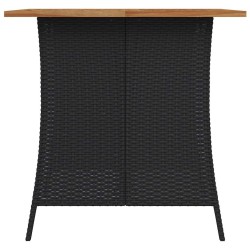 Ensemble à manger de jardin coussins 5pcs noir résine tressée 