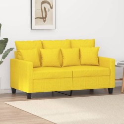 Canapé à 2 places Jaune clair 120 cm Tissu 