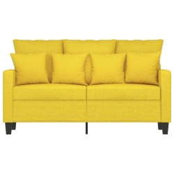 Canapé à 2 places Jaune clair 120 cm Tissu 