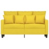 Canapé à 2 places Jaune clair 120 cm Tissu 
