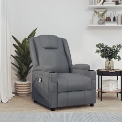 Fauteuil inclinable électrique Anthracite Similicuir 