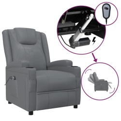 Fauteuil inclinable électrique Anthracite Similicuir 