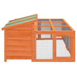 Clapier marron 144x123x67,5 cm bois de pin massif 
