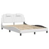 Cadre de lit sans matelas blanc 140x200 cm similicuir 