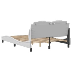 Cadre de lit sans matelas blanc 140x200 cm similicuir 