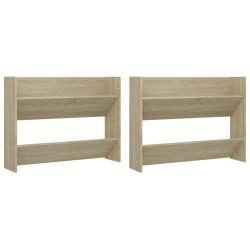 Armoires à chaussures murales 2 pcs Chêne Sonoma 80x18x60 cm 