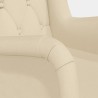 Fauteuil et pieds à bascule en bois d'hévéa solide crème Tissu 