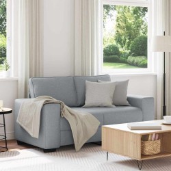 Canapé à 2 places gris clair 120 cm tissu 