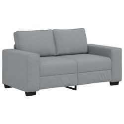 Canapé à 2 places gris clair 120 cm tissu 