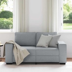 Canapé à 2 places gris clair 120 cm tissu 