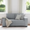 Canapé à 2 places gris clair 120 cm tissu 