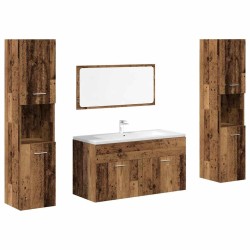Ensemble de meubles salle de bain 4 pcs bois d'ingénierie 