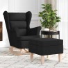 Chaise à bascule avec repose-pied Noir Tissu 