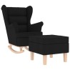 Chaise à bascule avec repose-pied Noir Tissu 