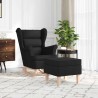 Chaise à bascule avec repose-pied Noir Tissu 