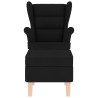 Chaise à bascule avec repose-pied Noir Tissu 
