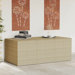 Boîte de rangement de jardin mélange beige 984L résine tressée 