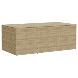 Boîte de rangement de jardin mélange beige 984L résine tressée 