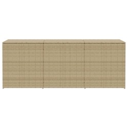 Boîte de rangement de jardin mélange beige 984L résine tressée 