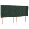 Tête de lit avec oreilles Vert foncé 183x23x118/128 cm Velours 
