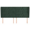 Tête de lit avec oreilles Vert foncé 183x23x118/128 cm Velours 