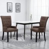 Chaises à manger avec accoudoirs lot de 2 marron tissu 