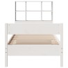 Lit bibliothèque sans matelas blanc 90x190cm bois de pin massif 